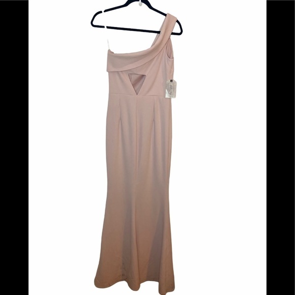 Katie May Titan One Shoulder Cutout Crepe Gown - Picture 3 of 9